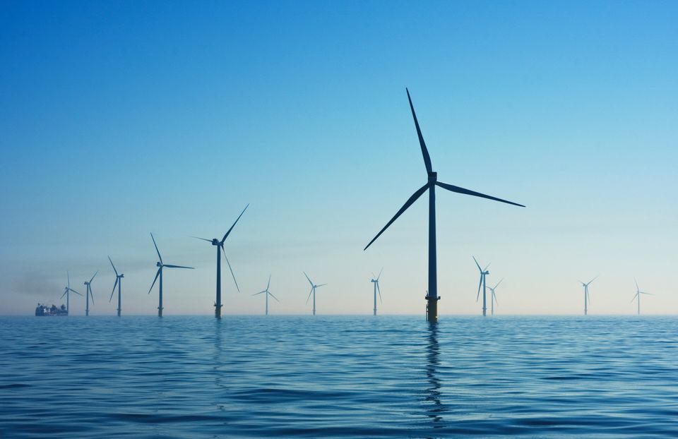 Offshore wind farm at sea